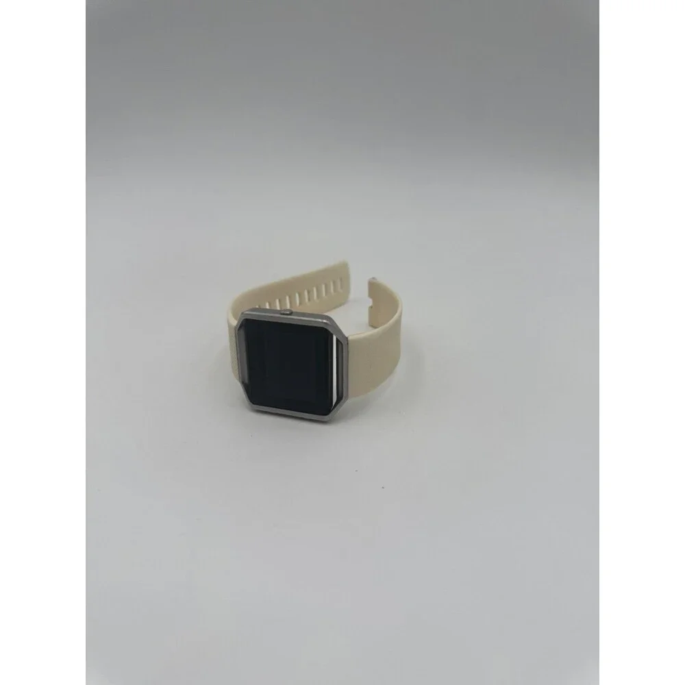 Fitbit Blaze Smart Fitness Watch Silver Case White Band Tested